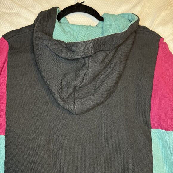 Urban Outfitters Colorblock Hoodie Sweatshirt Small Oversized Multicolor Retro - Picture 11 of 13